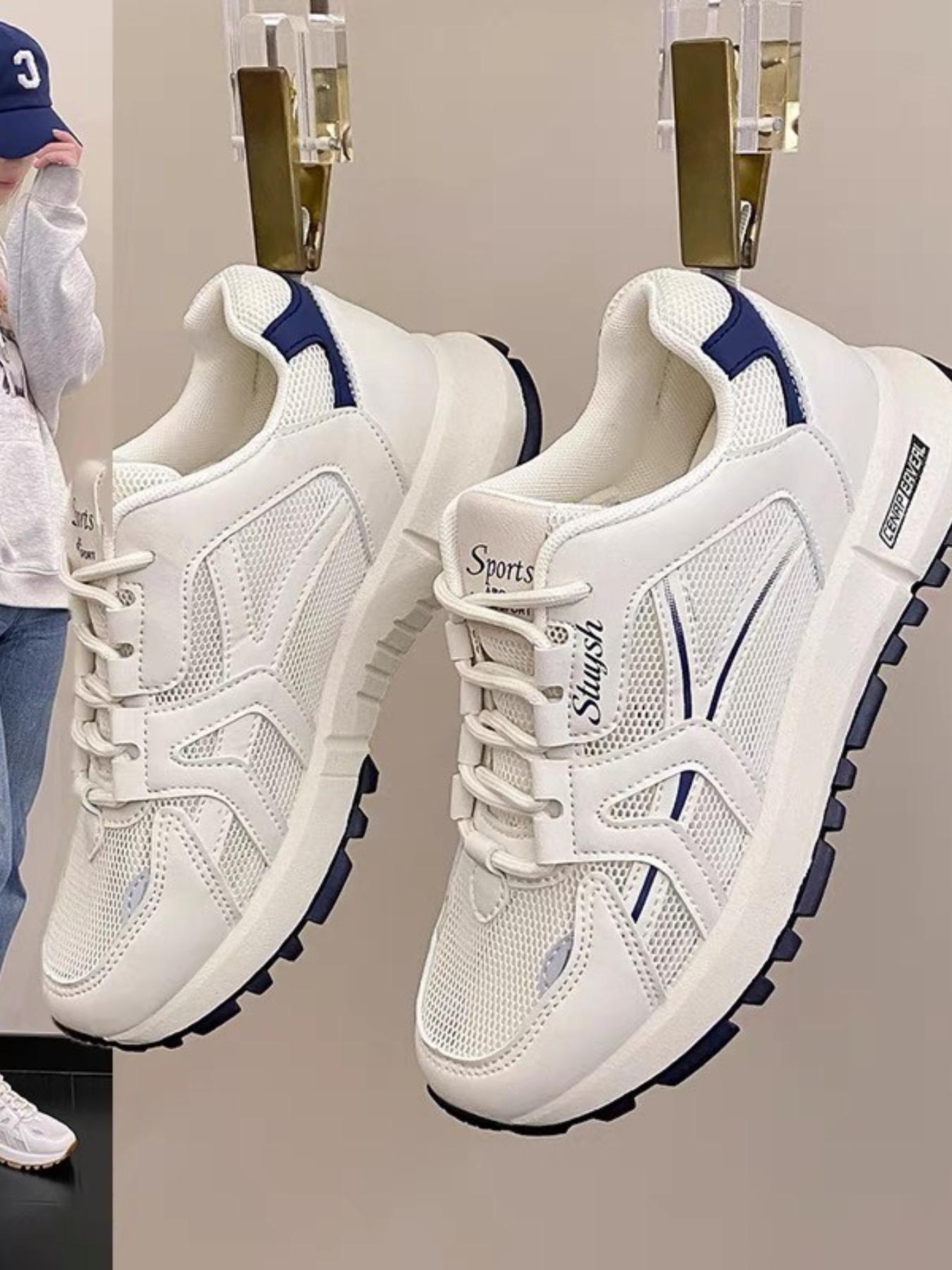 Breathable Mesh Shoes for Women, Thick Sole Casual Sports Shoes, All-Purpose Sporty Shoes, Comfortable and Fashionable, Sneaker, Lace Up Sneaker, Round Toe Sneakers, Thick Soled Sneakers