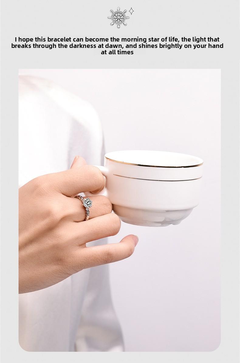 European and American layered matching diamond-shaped honeycomb ring, one-carat women's imitation moissanite ring, direct wholesale from manufacturer