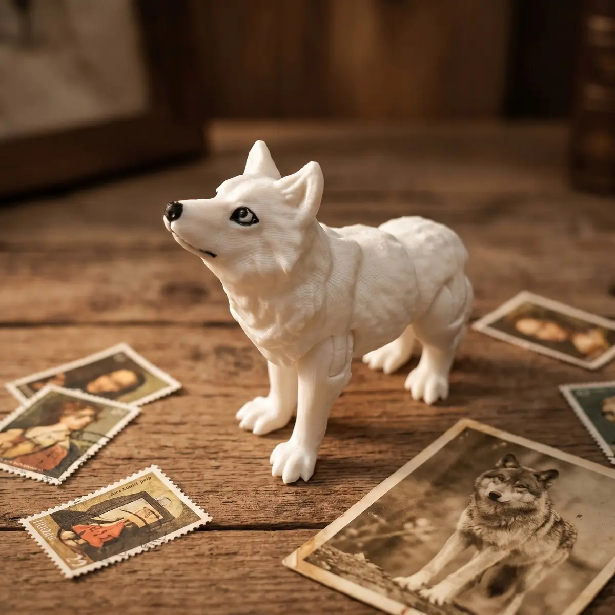 Arctic Wolf Statue, Small Statue Ornament, Advanced Structure Design, Modern Desktop Art, Festive Atmosphere Decor, Home Office Display, Study Room Decoration