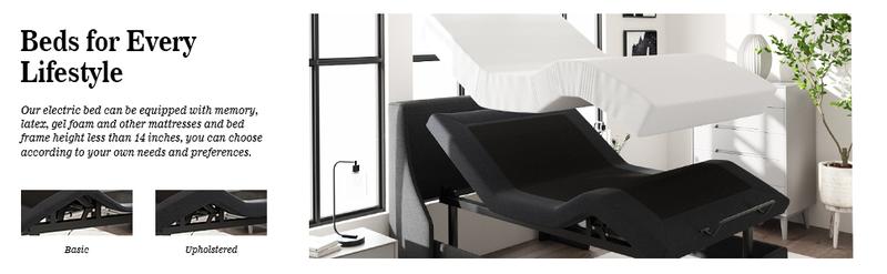Allewie Txl/Full/Queen/King Adjustable Bed Frame with New Generation Motor, Wireless Remote, Head and Foot Incline, Intelligent Sleep Aid, Zero-Gravity, High Weight Capacity, Basic/Upholstered,#TikTokShopBacktoSchool