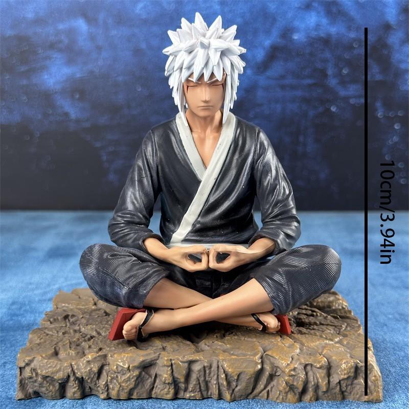 Naruto Jiraiya of Myobokuzan Meditation Figurine with Rock Base – Anime Action Figure, Perfect for Car Decor and Desktop Ornaments, Ninja Collectible, Versatile Usage, Perfect Gift