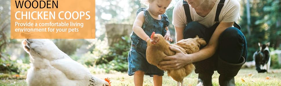 75" Chicken Coop Backyard with Wheels Nesting Box Waterproof Removable Tray and Ramp Large Hen House for 1-4 Chickens
