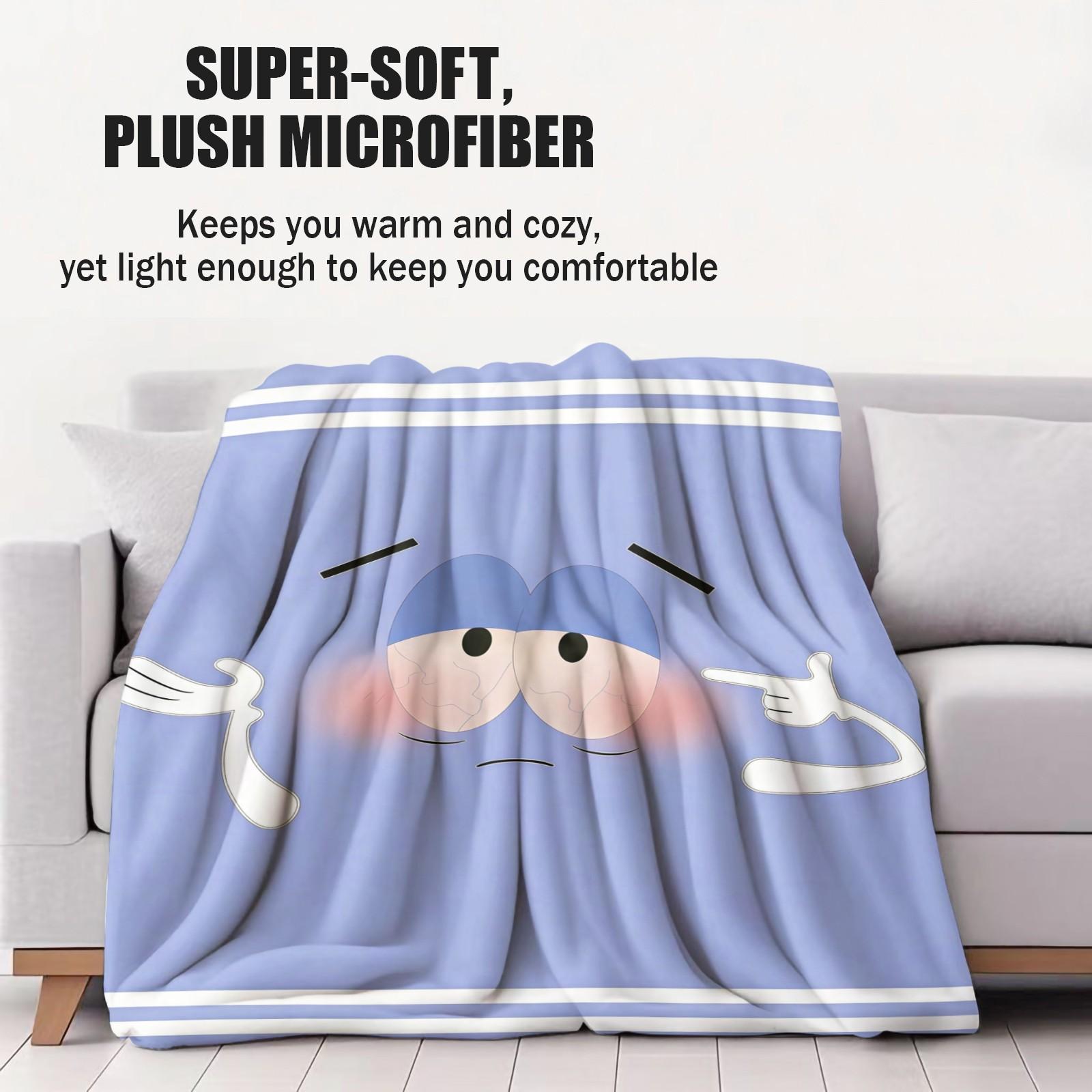 Towelie South Park Throw Blanket, Cute Cartoon 420 Themed Cozy Fleece Blanket, Funny South Park Character Blanket for Sofa Bed, Ideal Gift for South Park Fans