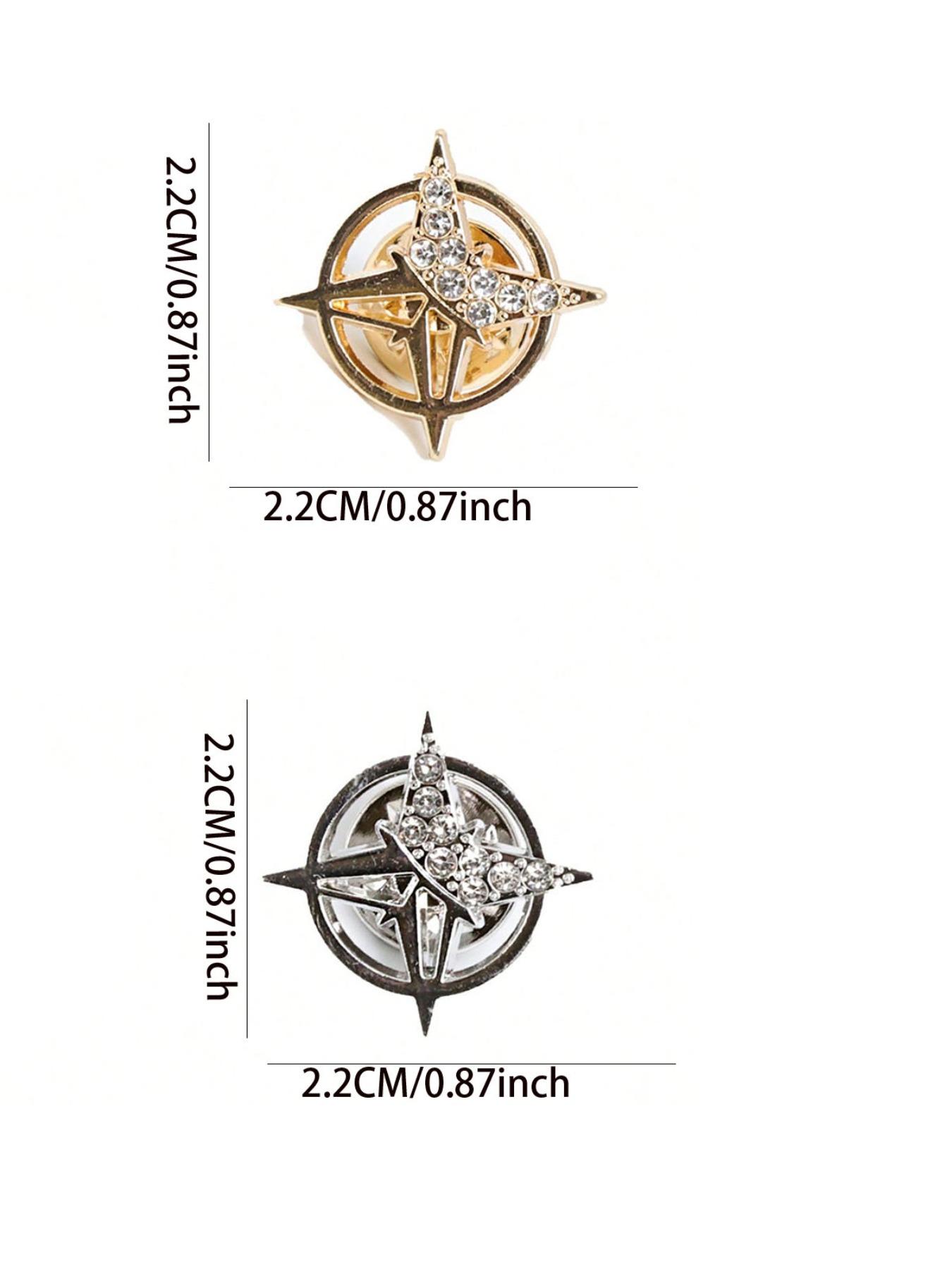 Men's Suit Jacket Decoration Luxury Match Hexagram Badge Pin Small Collar Shirt Unique Brooch, Stylish Accessory for Formal Wear