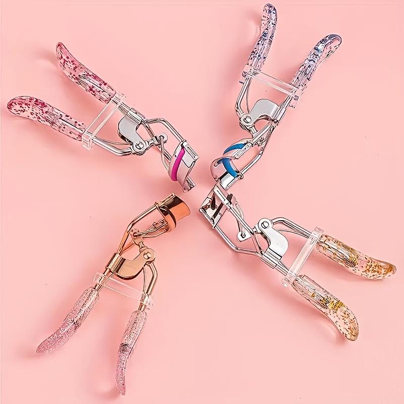 [Sparkling Eyelash Curler] Quick Curl Eyelash Curler With Sparkling Crystals - Beauty Makeup Supplies - Suitable For Powder Room Gifts, Friends And Makeup Beginners + 2 Replacement Strips