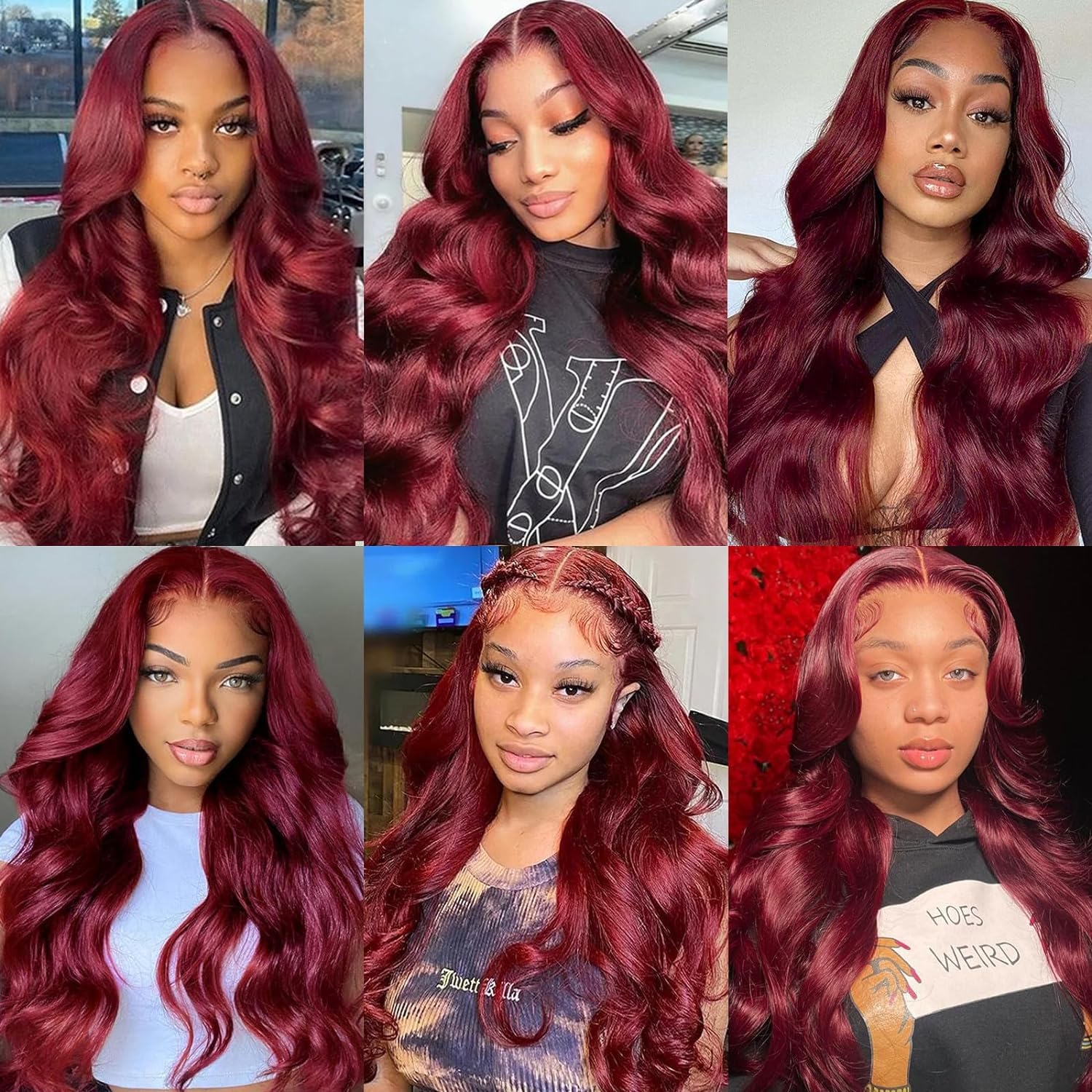 99J Burgundy Lace Front Wigs 99J 13X6 Body Wave HD Lace Frontal Wig Burgundy Transparent Lace Front Wig Colored Pre Plucked With Baby Hair 180% Density Wine Red 99J Burgundy Lace Front Wigs 99J 13X6 Body Wave HD Lace Frontal Wig Burgundy Transparent Lace Front Wig Colored Pre Plucked With Baby Hair 180% Density Wine Red