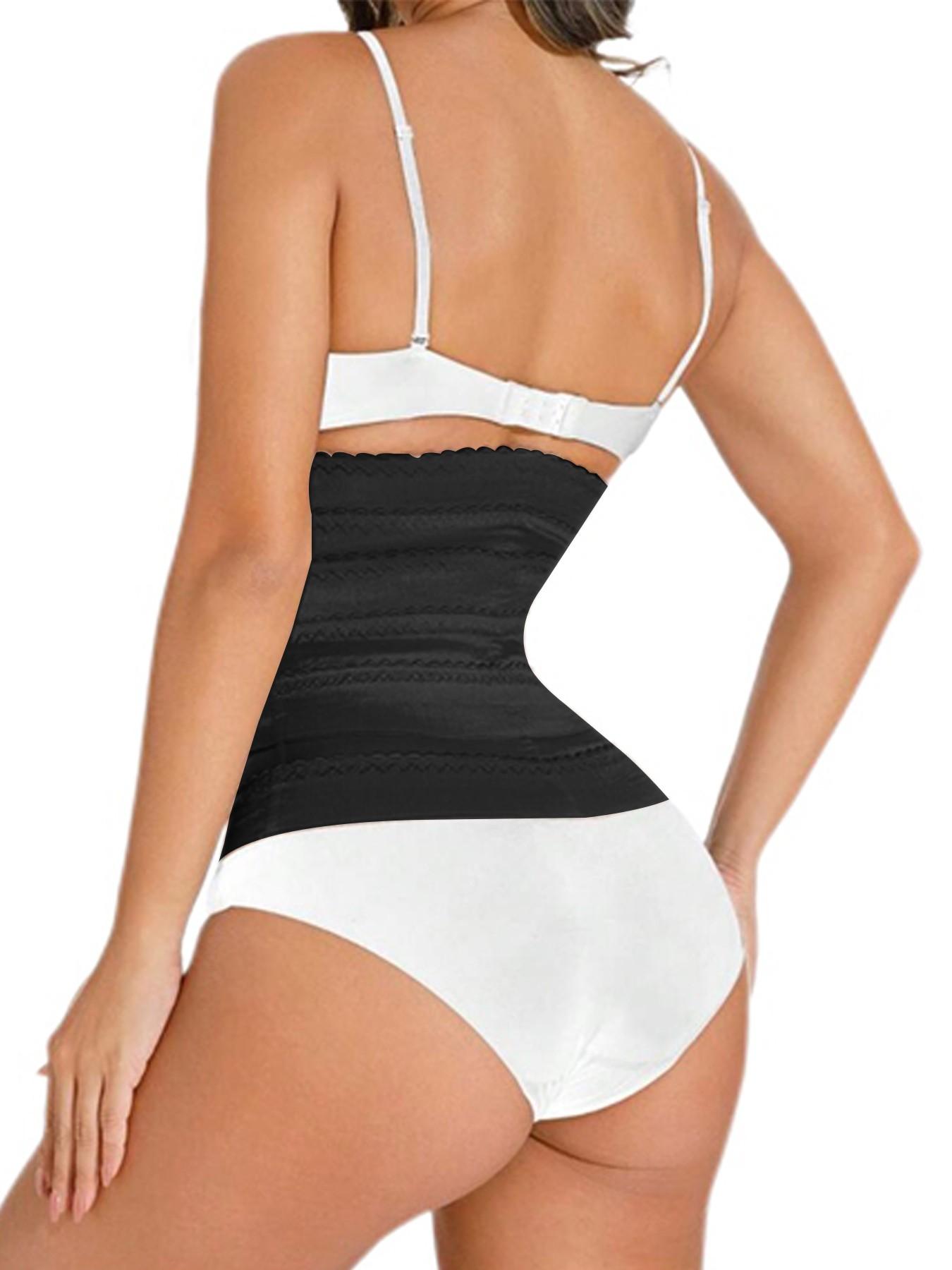 Women's Solid 3-sectional Hook & Eye Waist Trainer, High Stretch Tummy Control Corset for Daily Wear Fit, Women Shapewear Underwear Clothes Halloween dailydrip comfyessentials midsize tiktokshopbacktoschool