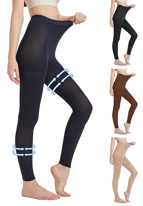 Medical Thigh High Compression Socks for Men & Women, Compression Socks Women, 20-30 mmHg Graduated Support Hose, Opaque Open Toe Pair, Ideal for Varicose Veins, Flight, Black Size L
