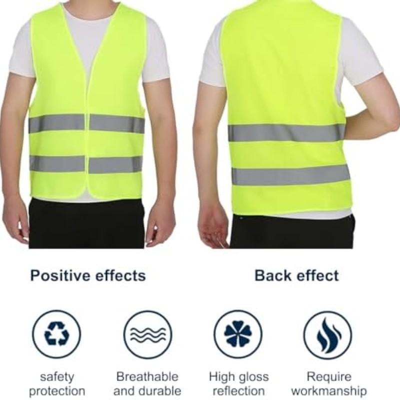 High Visibility Reflective Safety Vest for Men and Women, Durable Cotton Blend, Ideal for Construction Sites and Outdoor Activities