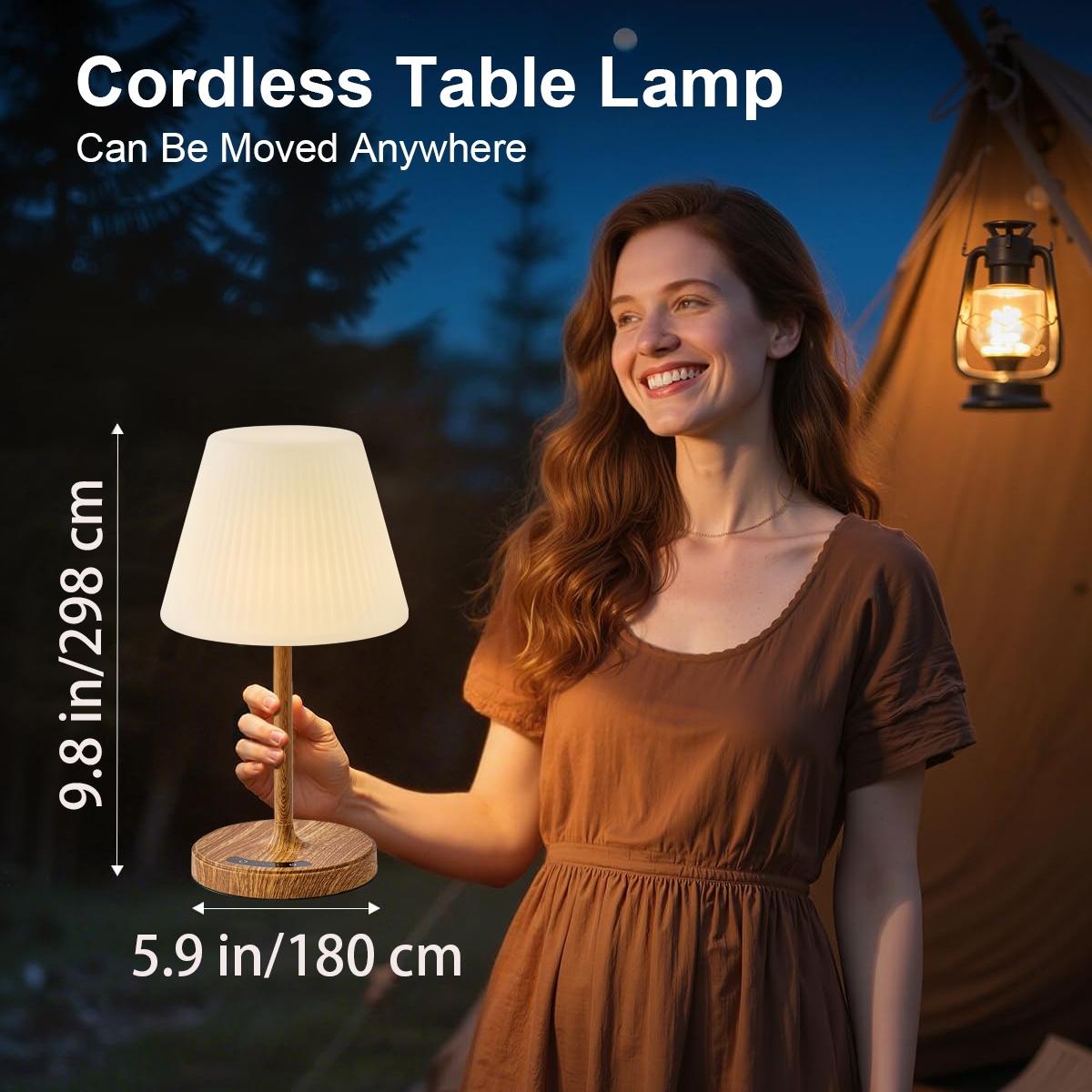 Shower Lamp Waterproof Bathroom Lamp for Inside Shower Bathtub, Rechargeable Cordless Table Lamp, with 4000mah Battery, Touch Dimmable Light, Small Relaxing Spa Night Lamp for Bedroom, Bathroom, Kitchen, Desk