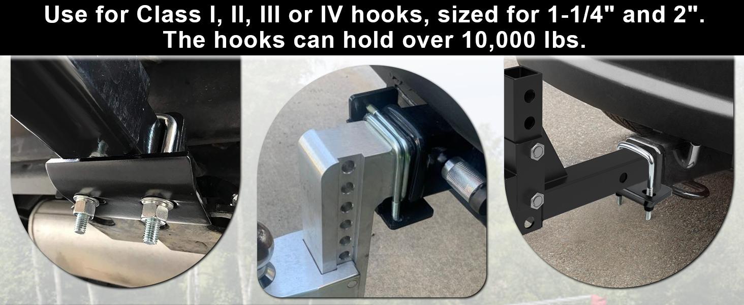 2 Packs Heavy Duty Steel Hitch Tightener Anti-Rattle Stabilizer Clamp, Fits 1.25"& 2" Hitches for Trailers, Eliminates Rocking & Instability, Universal Towing Accessories