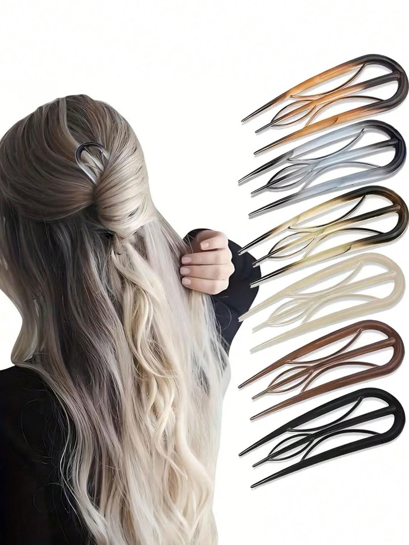 French Hair Clips - U-Shaped Retro Vintage Acetate Hairpins for Women with Thin & Thick Hair, Gentle Grip for Updos, Buns, Ponytails, 14+ Years Old, clips in hair, hair accessories for women, clips for hair accessories, everyday accessories