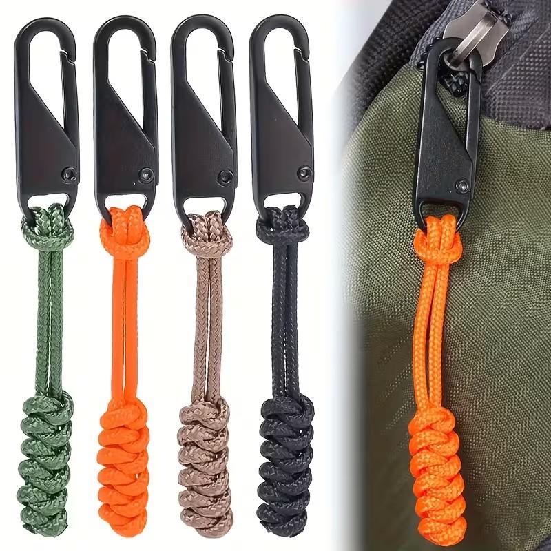 6Pcs Heavy Duty Braided Zipper Pulls Replacement, Metal Slider Zipper Tags for Backpack Jacket Bag Luggage, Outdoor Camping Hiking Zipper Fixer