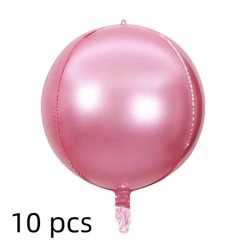 10-Piece Round Aluminum Foil Balloons Set, 4D Metal Balloon Kit (no Ribbons), Balloon Arch, Balloon Arches Decorations, Balloon Garland, Ceiling Christmas Decorations, New Year, Birthday, Wedding Party, Metallic Balloons, Balloon Party Supplies