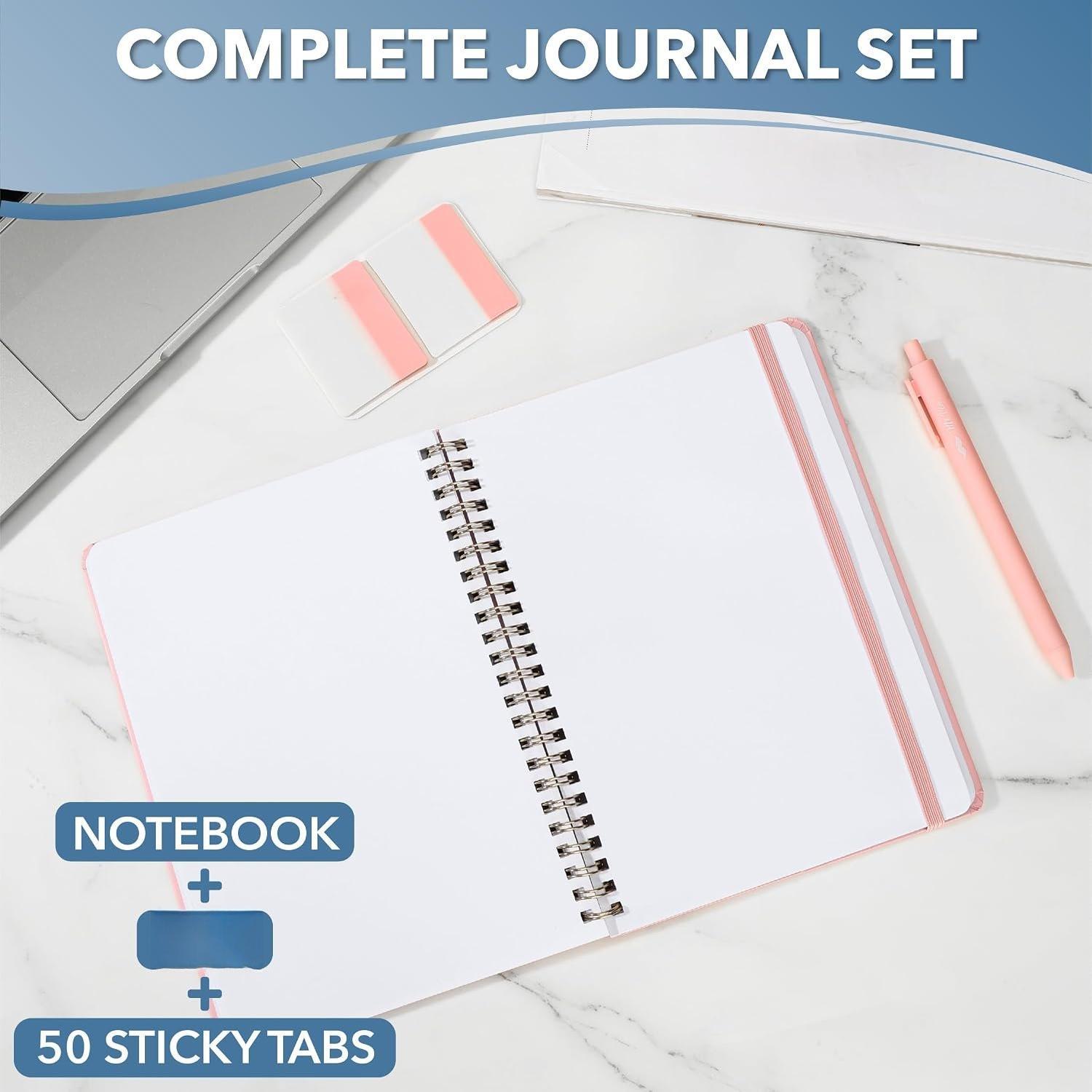 - Blank Journal Notebook Set, A5 (5.7"x7.9"), 160 Pages | Hardcover Plain Journaling Notebook with  & Sticky Index Tabs for Drawing & Sketching, Journals for Creative Writing