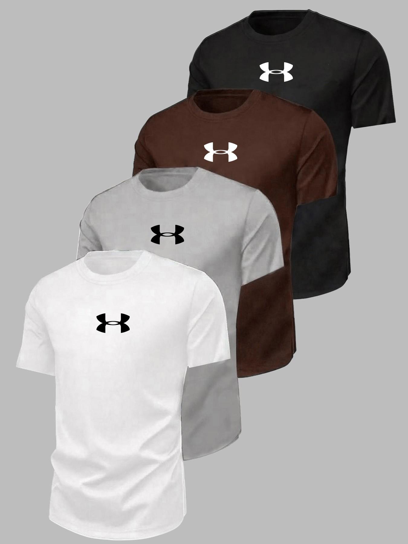 Breathable Quick-Dry Round Neck Training T-Shirt, Ideal for Running Football, Casual Sports Wear, Gym Cycling Basketball Men's Short Sleeve Set