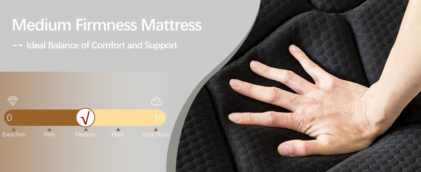 Queen Size Mattress Full Size Medium Firm Hybrid for Couples Motion Isolation Cool Comfort Zero Disturbance 800 Pocket Coils Gel Foam Top Individually Wrapped Coils for a Romantic Night’s Sleep