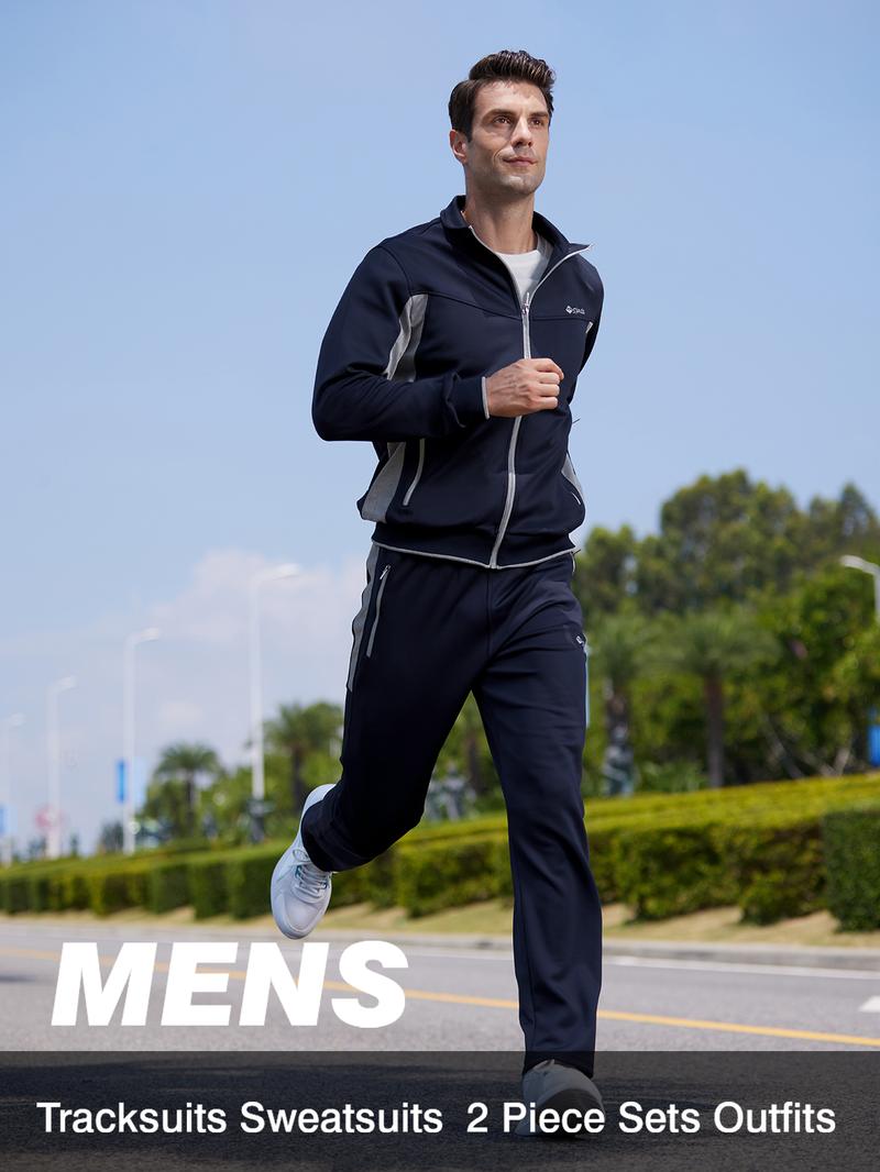 GOPUNE Men's Fall  and Winter Outfits Tracksuits Sweatsuits 2 Pieces Casual Athletic Jogging Warm Up Full Zip Long Sleeve Sports Outerwear Breathable Activewear