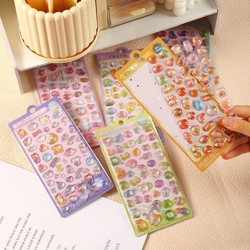 1pc Solid Sticker 3D Relief Gemstone Crystal Patch Cute Decal Phone Decoration Pattern, Adorable Mobile Accessory, Stylish Phone Decor