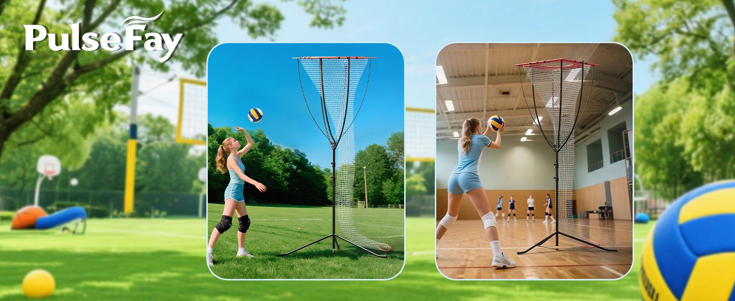 Volleyball Setter Training Net – Adjustable Height & Angle, Heavy-Duty Portable Frame for Indoor/Outdoor Setting, Serving & Spiking Practice