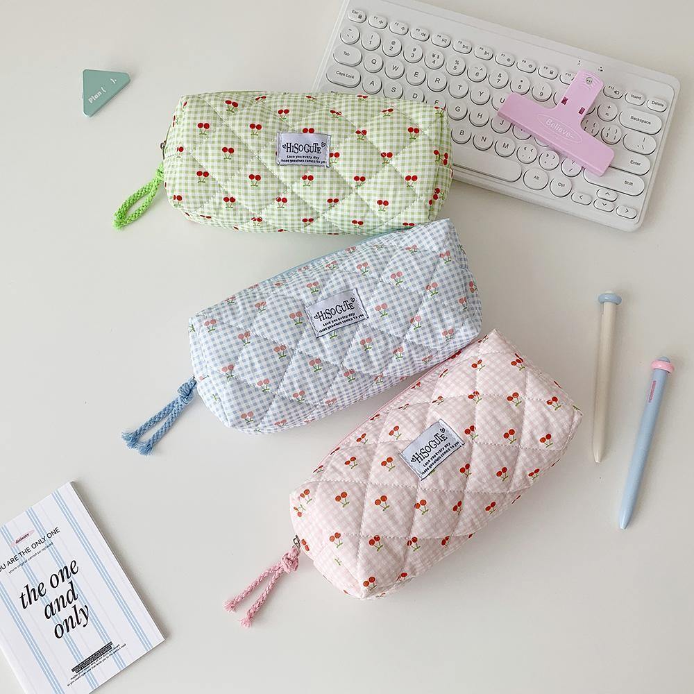 Cute Cartoon Cherry Pencil Case, Portable Stationery Organizer Bag, Adorable Cosmetics Storage Pouch, Ideal for Students