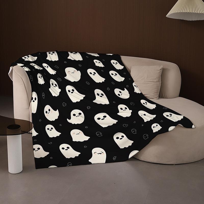 1 ghost printed blanket, modern style blanket, soft and comfortable blanket, travel sofa bed blanket, office home decoration, birthday gift blanket, unisex, available all year round