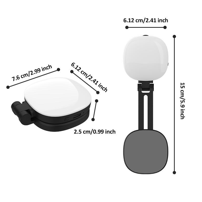 Magnetic Selfie Light for Phone with Mirror, Retractable Foldable Pocket Size Portable Mini Ring Light for Phone, Dimmable Fill LED Phone Light, Selfie Led Lights for Video Recording/Live Streaming/Makeup/Vlog