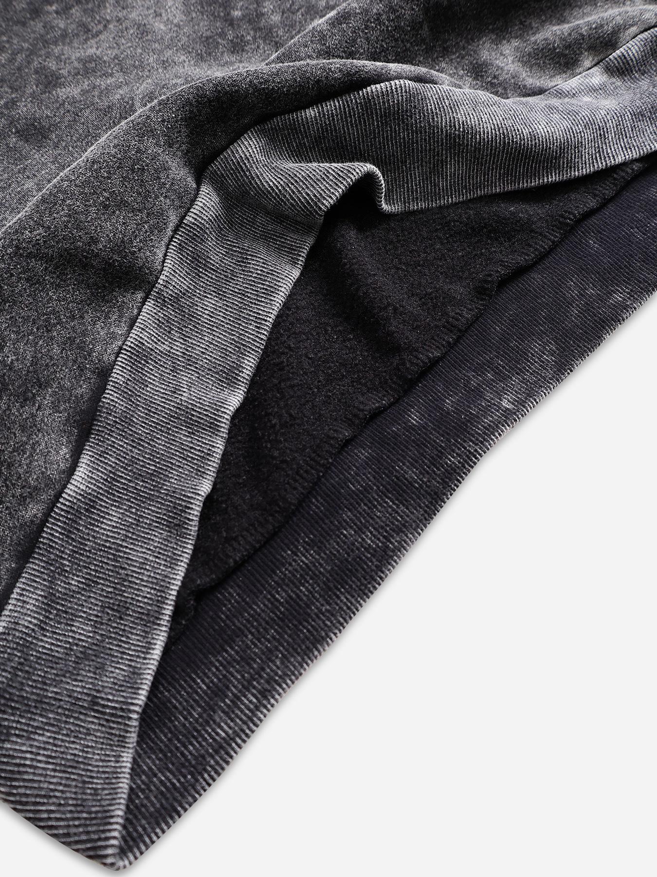 Women's Casual Fit Vintage Wash Cotton Pullover Sweatshirt, Round Neck Long Sleeve Fleece Lined Hoodie for Fall Winter Fashion