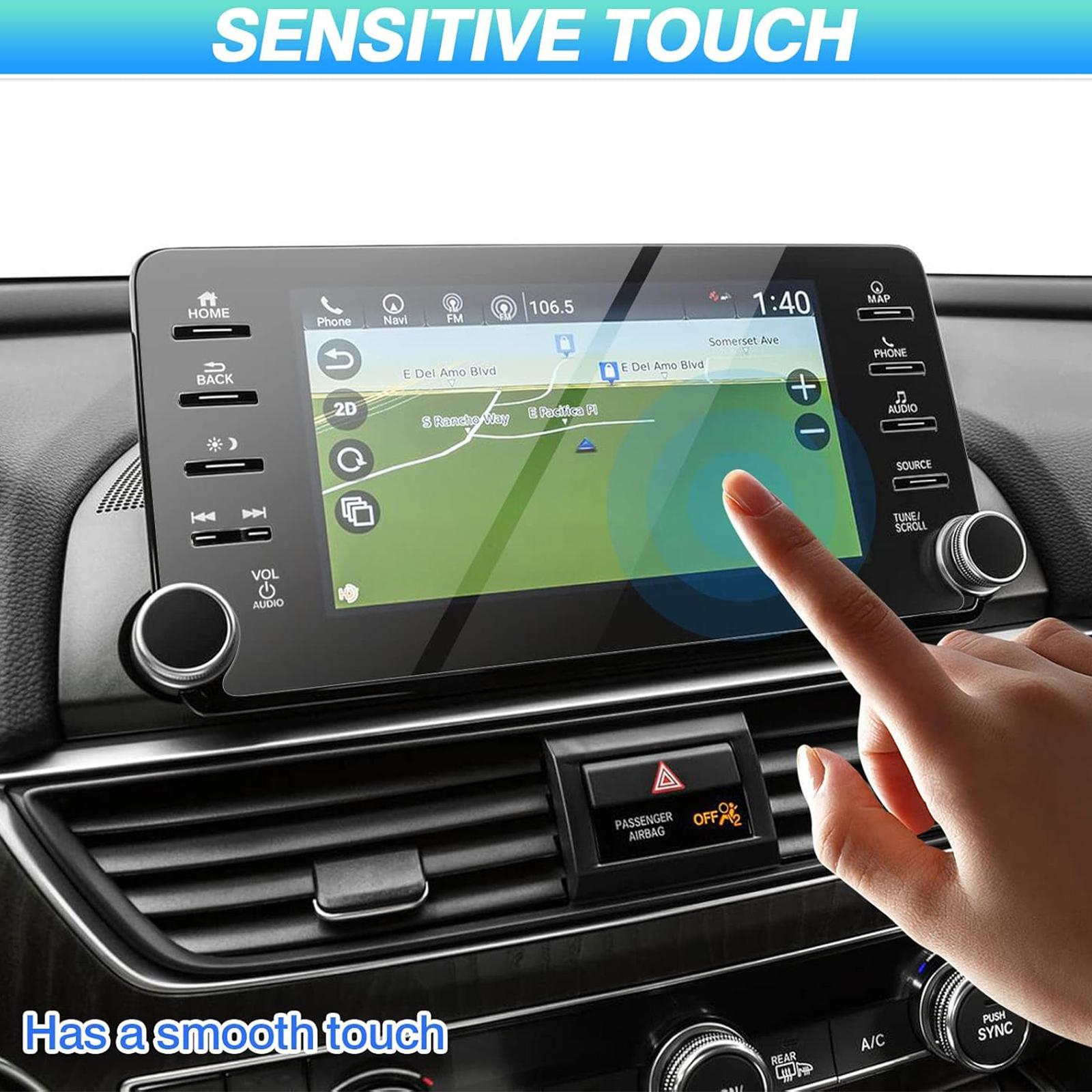 Canvcle Custom Fit for Screen Protector 2018-2021 Honda Accord Sport EX-L Touring Tempered Glass 9H Navigation Touchscreen Protective Film (8-Inch) Smooth Cover Protection