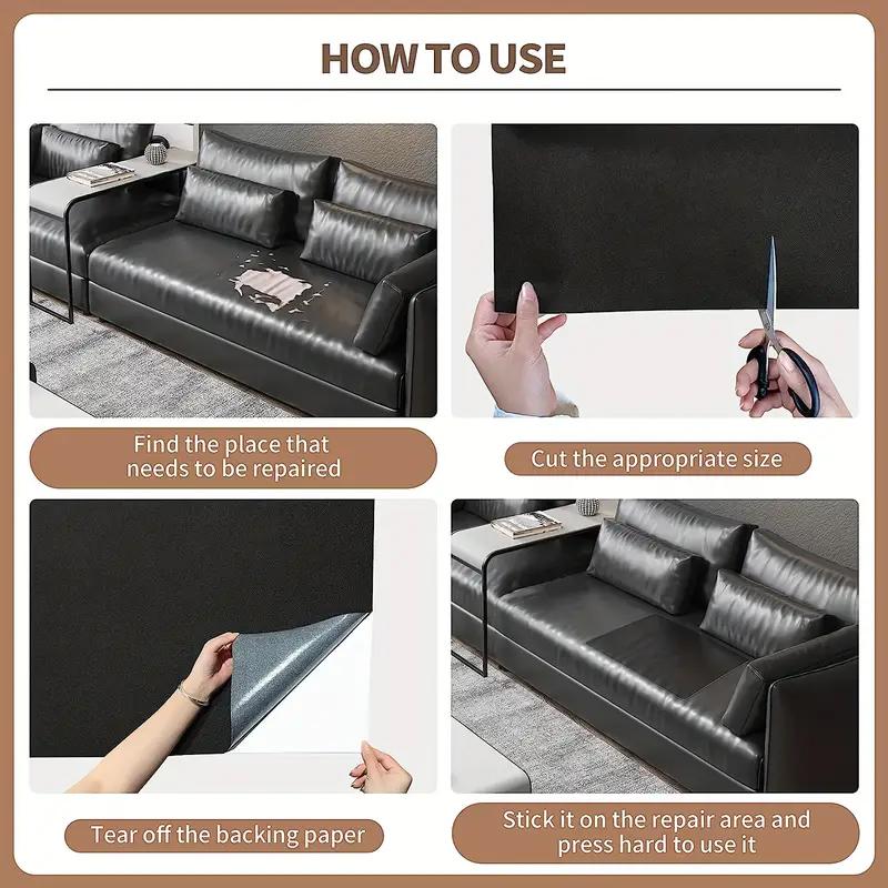 Self-Adhesive Leather Repair Patch, Sofa Upholstery Fabric, Back Glue Interior Material, Soft Padding Self-Stick Refurbishment