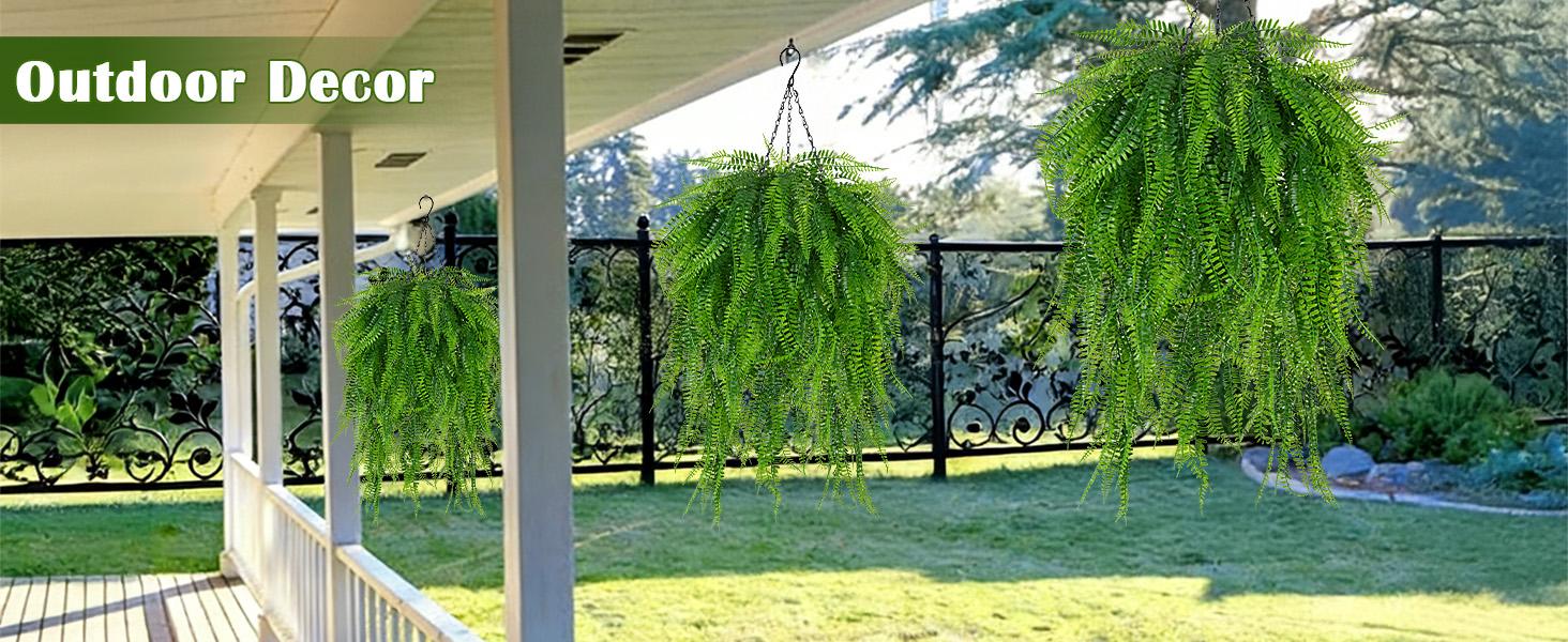 Fake Plant Artificial Fern Baskets 2 Set Fake Ferns Plants Artificial 23.6" Artificial Ferns for Outdoors Front Porch Home Fake Plant Artificial Fern Baskets 2 Set Fake Ferns Plants Artificial 23.6" Artificial Ferns for Outdoors Front Porch Home
