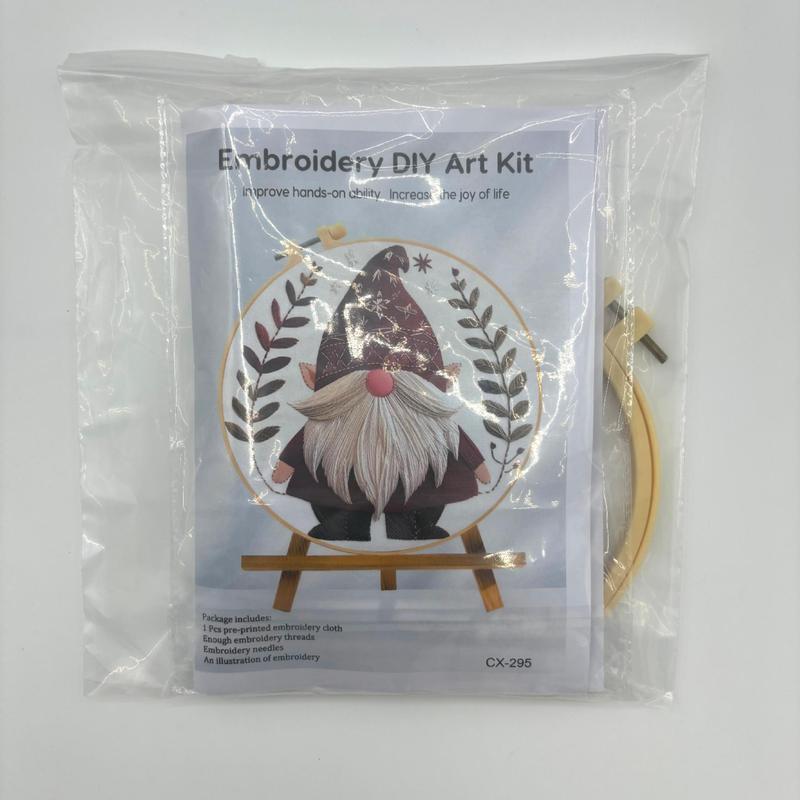Christmas Holiday Craft Embroidery Kit for Adults - Stainless Steel Needle DIY Cross Stitch Set on Fabric, English Guide Included, Handmade Needlework Decor (Sports & Outdoor Fan Shop Gaming Craft)
