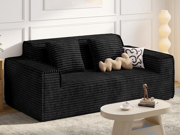 75'' Cloud Loveseat Sofa, No Assembly Required Comfy Deep Seat Couches 1 pcs for Living Room, Bedroom, Apartment