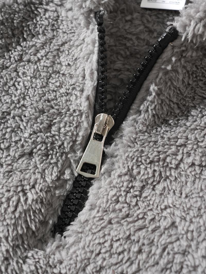 Men's Fall Winter Outfits Fleece Hoodie with Embroidered Letter Front for Daliy Wear, Old Money Style Half-Zip Pullover, Drawstring Hat, Casual Trendy Sweatshirt，Essential for Man's Wardrobe.