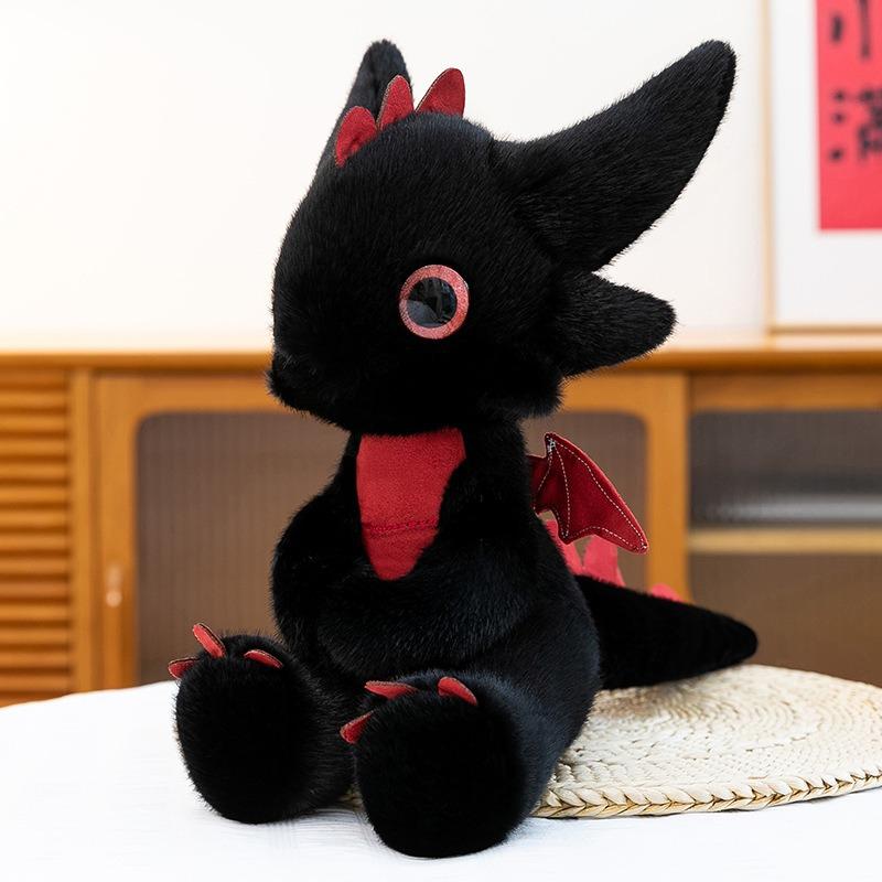 25cm Cute Baby Dragon Plush Toy Set Kawaii Black White Tie‑Dye Dragon Stuffed Animal Soft Plushie Doll Kids Gift Home Decor
