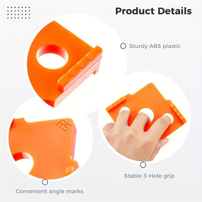 [Precision Corner Radius Jig] 4pcs Corner Radius Jig Router Templates Tool Accessories - Precision Rounded Corners, Durable Orange Plastic - Dual Gap Sizes (1/2" & 1/4") for Woodworking, Flooring & Cabinet Installation