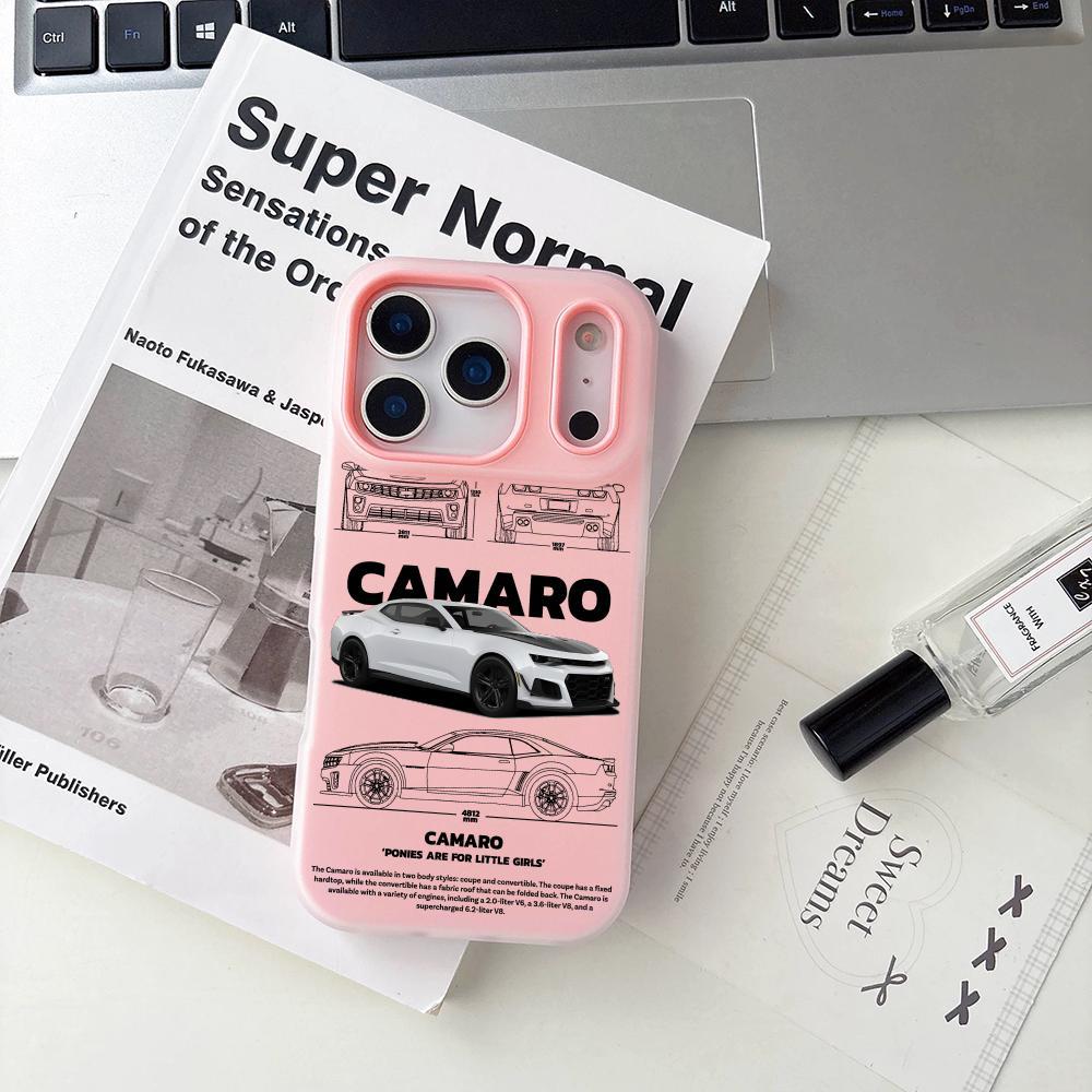 PIKPAKA Cool-C-ChevroletS C-Camaro Muscle Sports Car Phone, Smartphone Case For IPhone 15 14 13 12 11 Pro Max Luxury Jelly Material Durable Crystal Clear Shockproof Scratch-Resistant Perfect Fit, Accessories