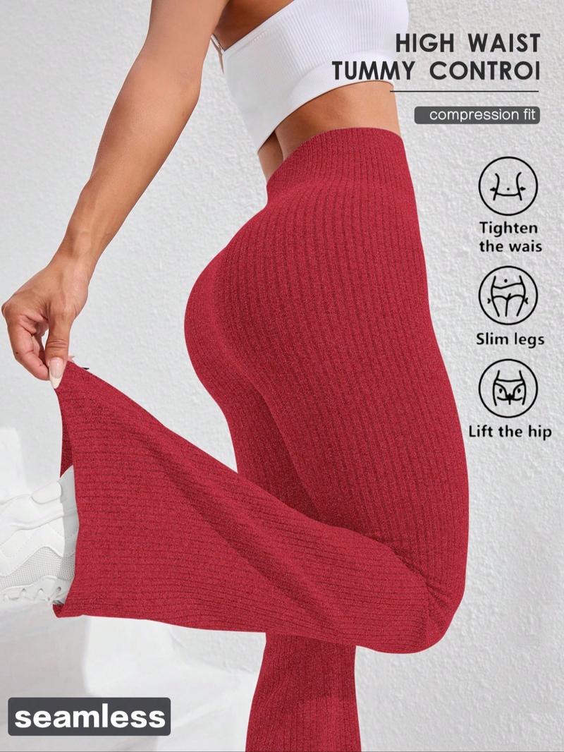 Women's Solid High Waist Sports Leggings, Casual Comfy Breathable Skinny Pants for Yoga Gym Workout Running, Ladies Sportswear for All Seasons