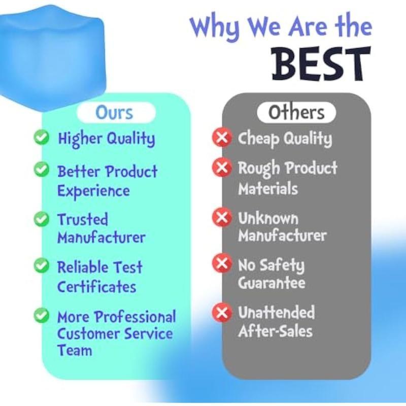 Square Soft Ball Ice Cube, Moldable Stress Relief Toy, Blue Filling, Comfortable Touch, Ideal for All Ages, Sensory Relaxation