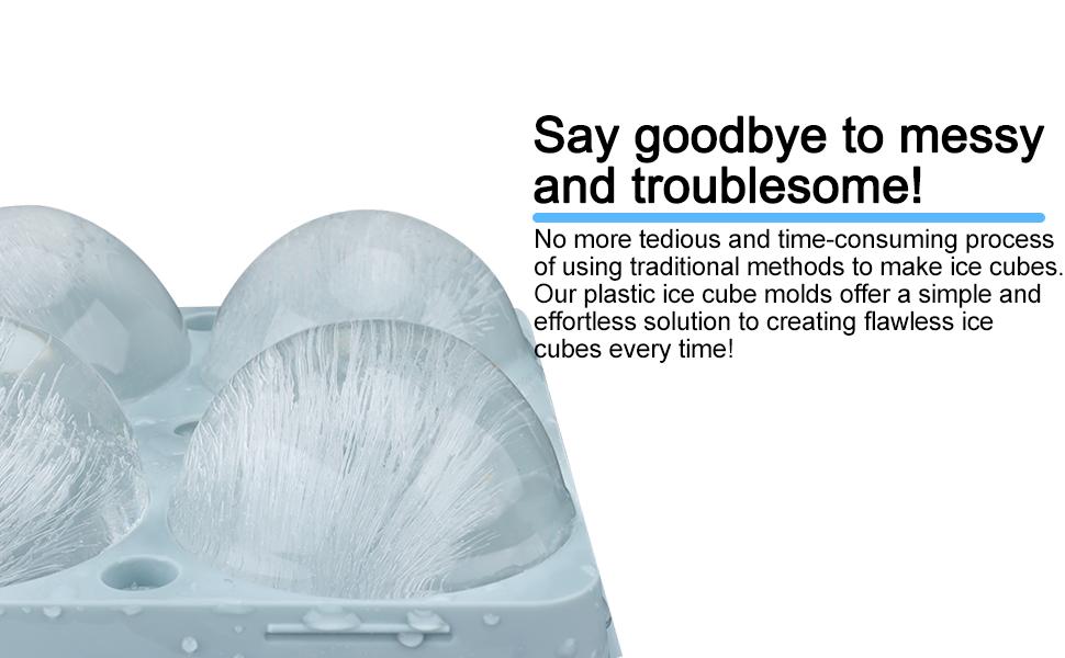 WIBIMEN 2.5" Ice Ball Molds | 8 Balls, 2-Pack | Easy Release with Ice Box & Tongs | Ideal for Whiskey & Bourbon Containers Plastic Home Bar Accessories Blue