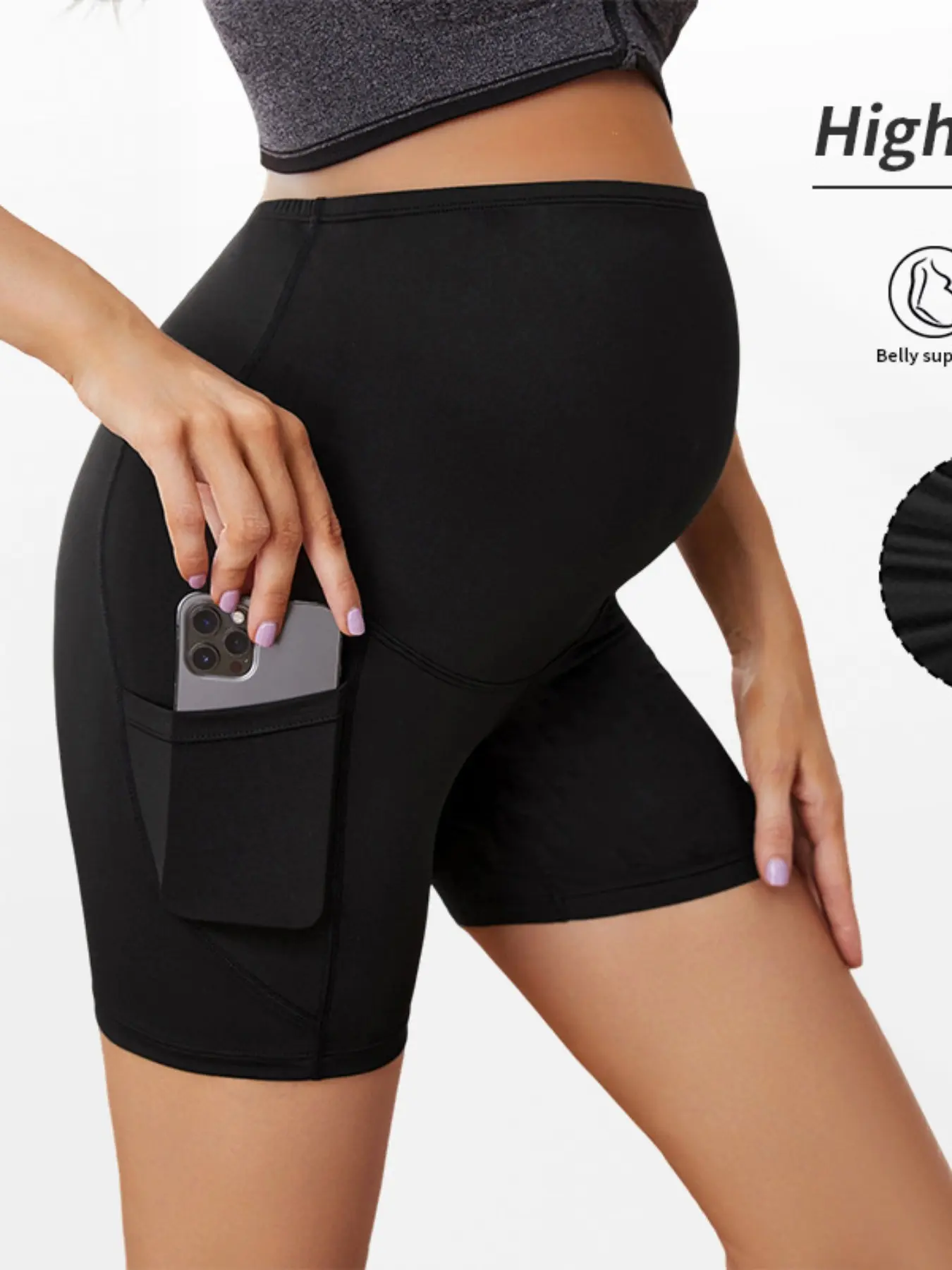 Pregnant Woman Ripped Jeans Shorts, Belly Support Mid-Waist Elastic Casual Slimming, Comfortable and Stylish Pregnancy Wear