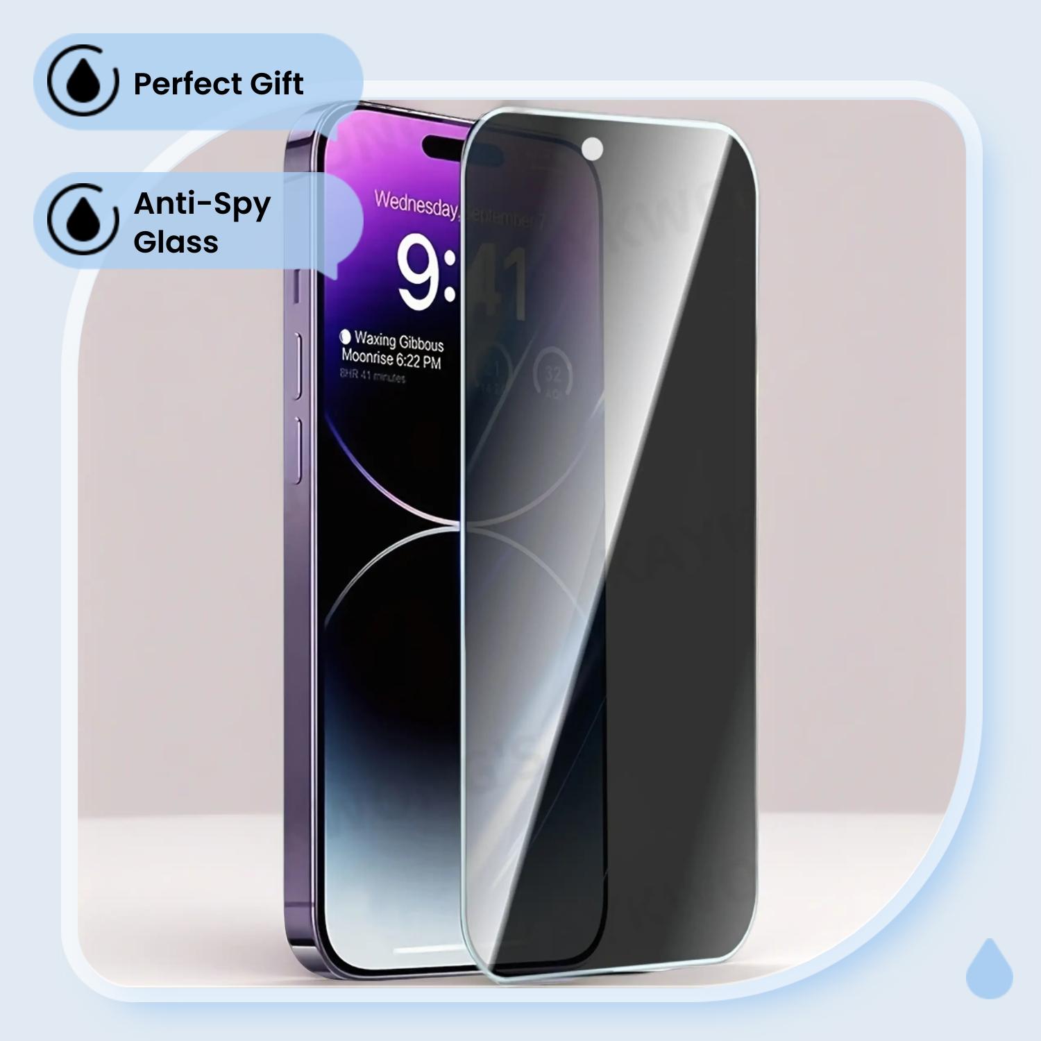 KAYKWONG'S Anti-Spy Tempered Glass Screen Protector, 3 Counts HD Privacy Phone Screen Protective Films, Phone Screen Tempered Glass Film Compatible with iPhone 6/7/8/XR/11/12/13/14/15 Pro Max/15 Plus/16/17 Air Series Accessories, Smartphone