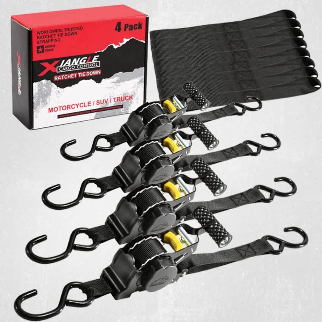 Automatic Retractable Cargo Tie Down Strap with Buckle Ultra Durable Nylon, Anti-Rust, Non-Slip, Secured Load Management, Cargo Trailer Straps, Perfect Holiday Gift