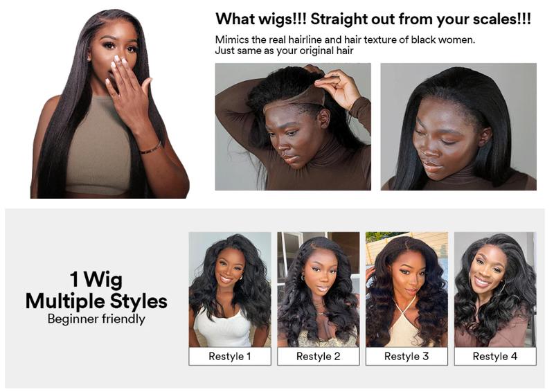 Simidola 4C Edges  Realistic Hairline Kinky Straight 13X6 Frontal Lace 180% Density Human Hair Baby Hair Frontal Lace Wig