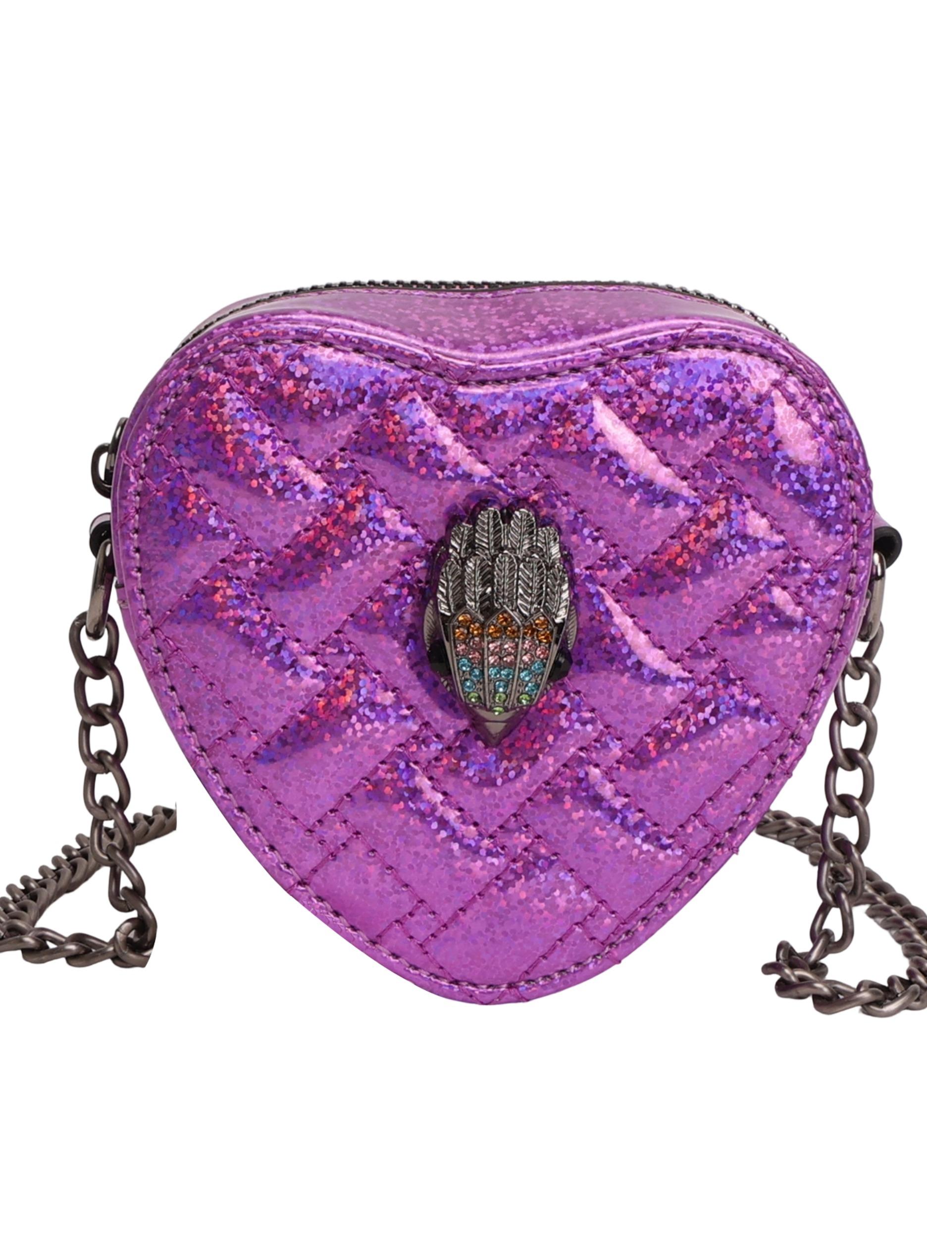 Fashion Heart Mini Bag, Sparkling Trim Design, Detachable Chain Decor, Ideal for Girls' Night Out, Stylish Evening Accessory