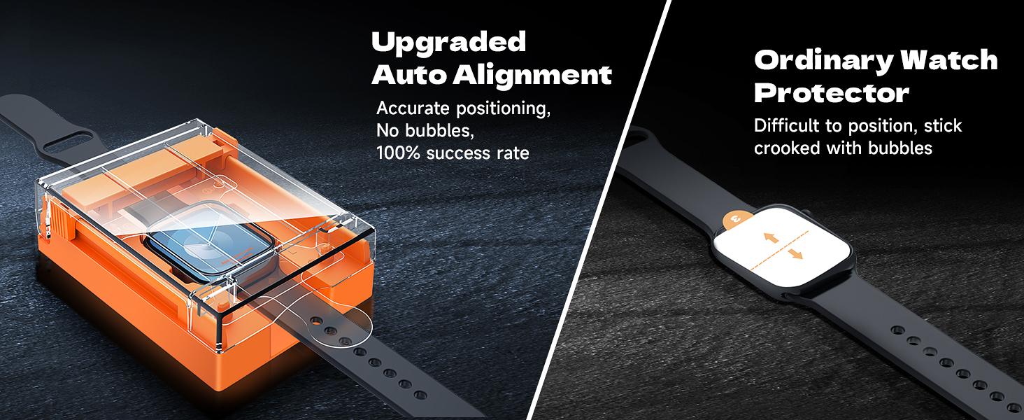 MAGIC JOHN 2 Pack Ceramic Film Screen Protector for Apple Watch Series Easy Bubble-Free Design Installation Smooth Touch Anti-Shock HD Clarity Full Coverage