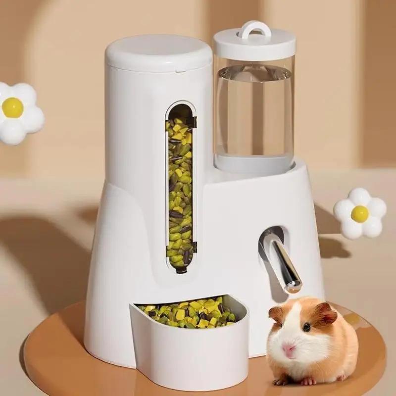 Hamster Automatic Feeding And Drinking Water Feeder Small Animal Dispenser Drinking Water Bottle Bowls Dish With Food Container