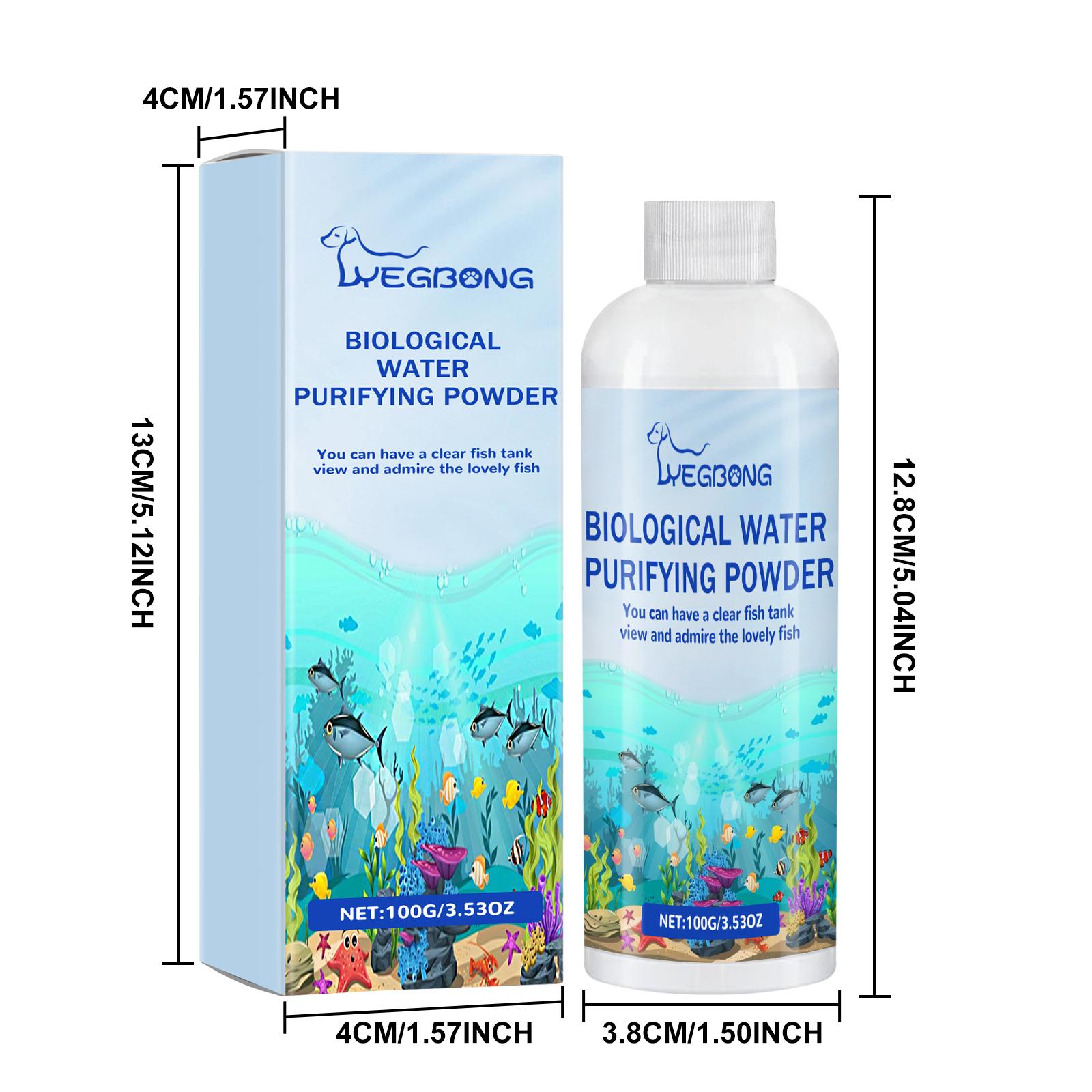 Yegbong Fish Tank Water Purifier Removes Algae Powder, Clean Fish Tank Remove Moss Algae Net Water Quality Instant Algae Removal Powder
