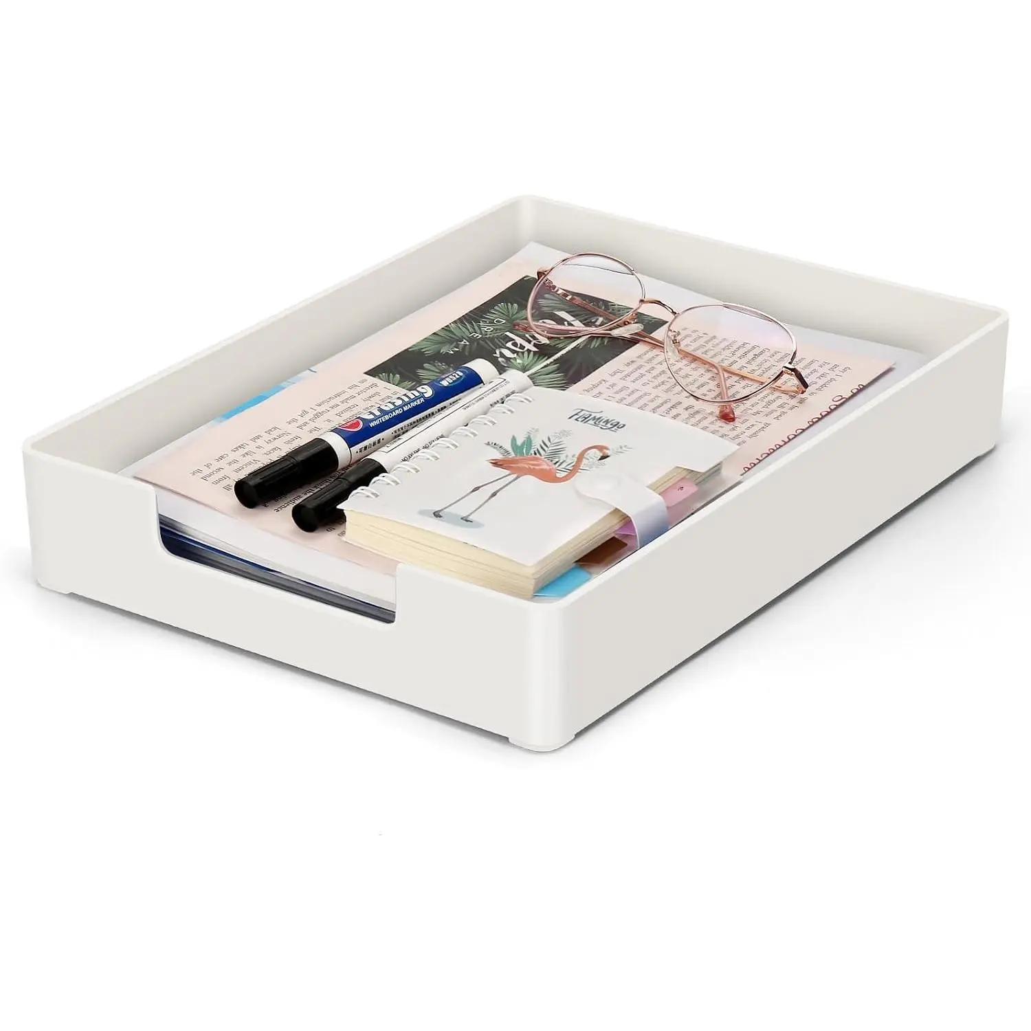 Letter Tray Letter Organizer Paper Tray, Desk Drawer Organizer for Office Supplies, Magazines, Folders, File,Notebooks, Stationery, Plastic Desk Tray for Desktop, for Home, Office, School, 1 Tier