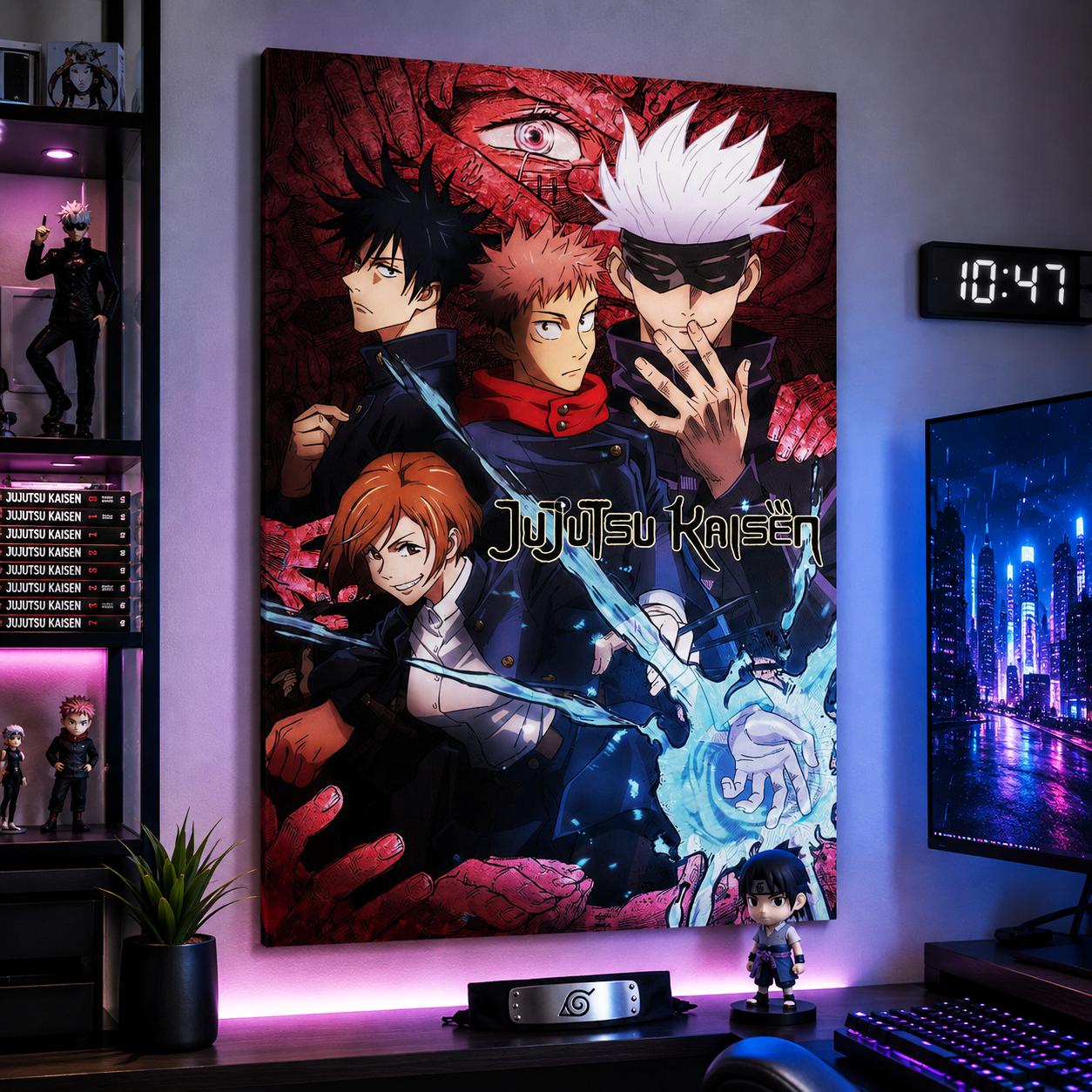 Jujutsu Kaisen Canvas Wall Art Poster,Anime Room Decor for Gamers & Collectors,Large Frameless Canvas Poster for Bedroom,Gaming Setup,Dorm,Office,Perfect Gift for Anime Fans,Manga Lovers & Otaku